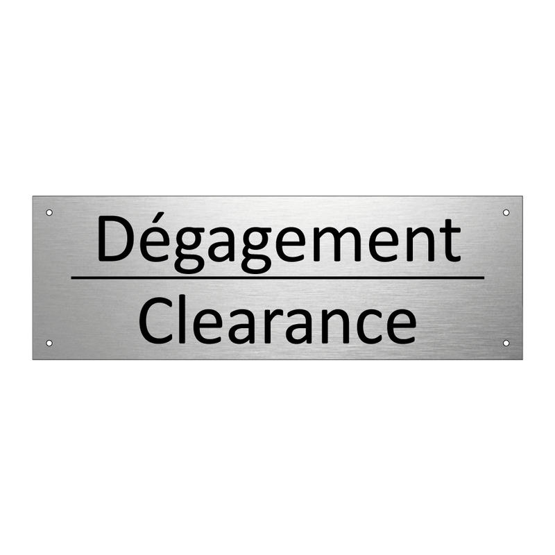 Dégagement - Clearance