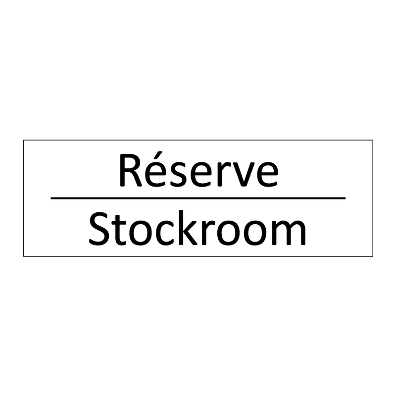 Réserve - Stockroom