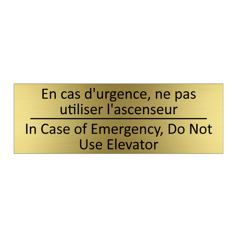 En cas d'urgence, ne pas utiliser  /.../ - In Case of Emergency, Do Not Use  /.../