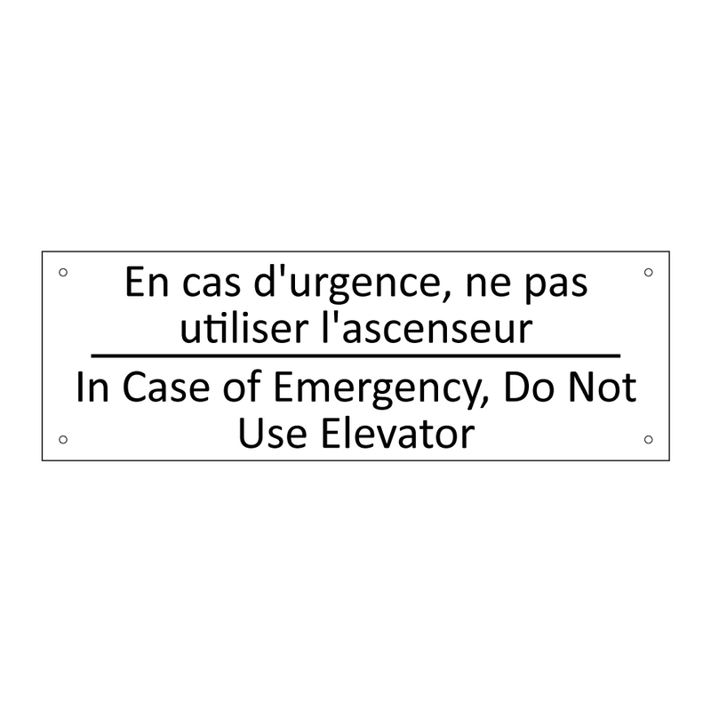 En cas d'urgence, ne pas utiliser  /.../ - In Case of Emergency, Do Not Use  /.../