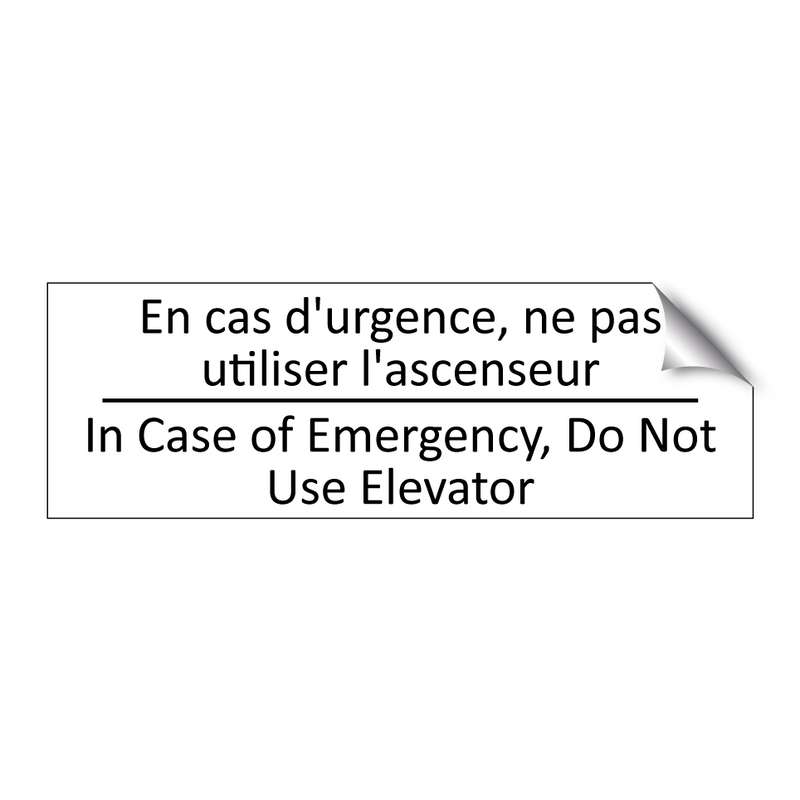 En cas d'urgence, ne pas utiliser  /.../ - In Case of Emergency, Do Not Use  /.../