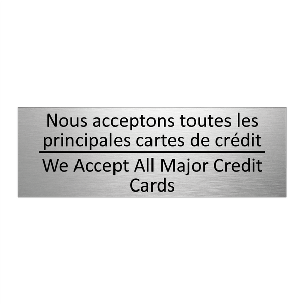 Nous acceptons toutes les principales  /.../ - We Accept All Major Credit Cards /.../