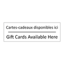Cartes-cadeaux disponibles ici - Gift Cards Available Here