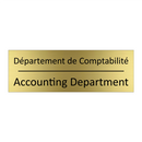 Département de Comptabilité - Accounting Department