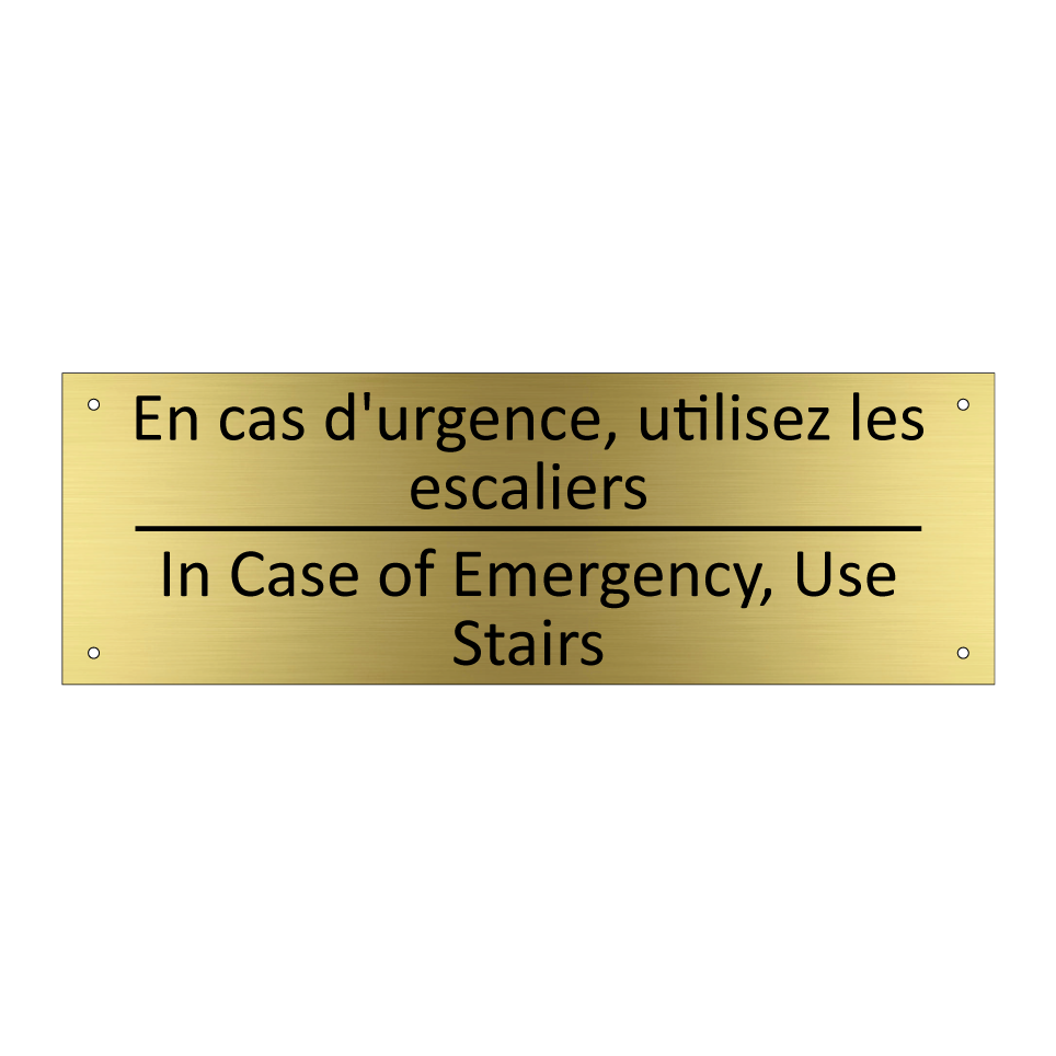 En cas d'urgence, utilisez les  /.../ - In Case of Emergency, Use Stairs /.../