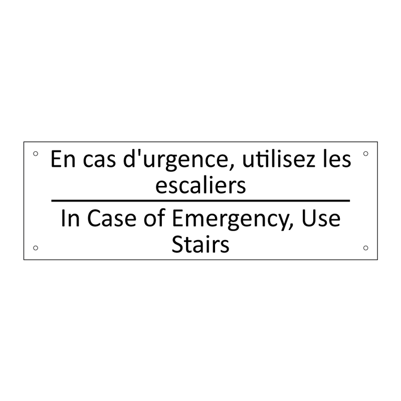En cas d'urgence, utilisez les  /.../ - In Case of Emergency, Use Stairs /.../