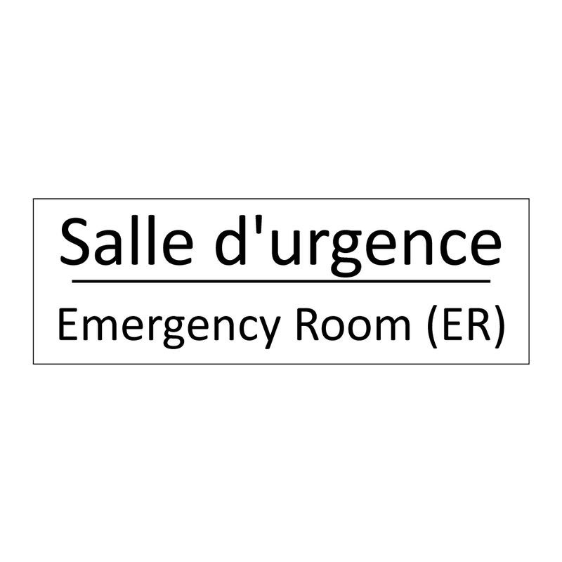 Salle d'urgence - Emergency Room (ER)