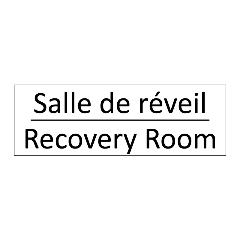 Salle de réveil - Recovery Room