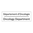 Département d'Oncologie - Oncology Department