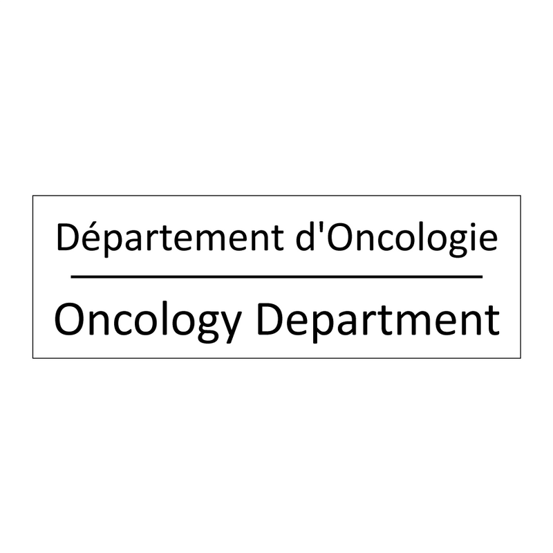 Département d'Oncologie - Oncology Department
