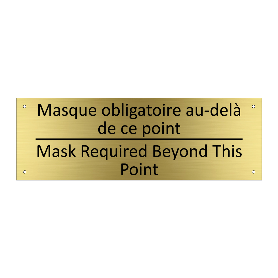 Masque obligatoire au-delà de  /.../ - Mask Required Beyond This Point /.../