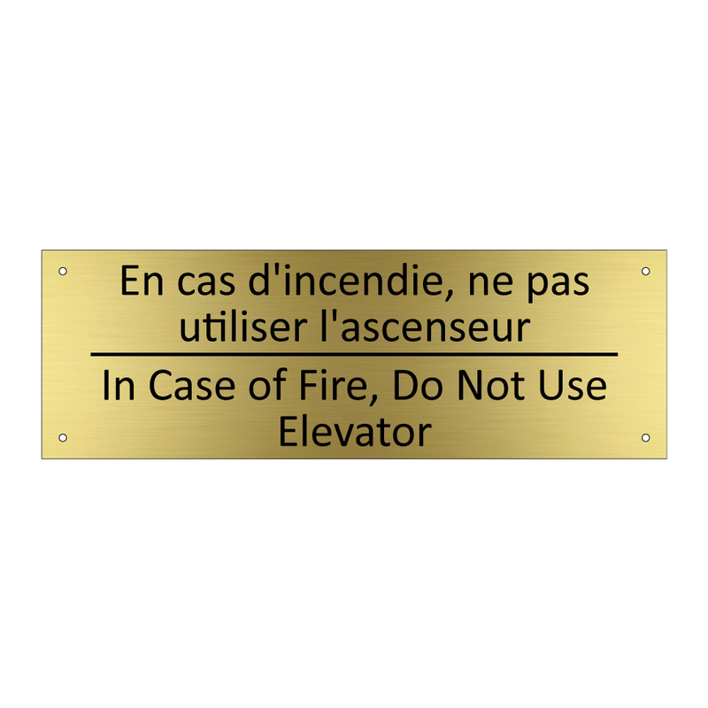 En cas d'incendie, ne pas utiliser  /.../ - In Case of Fire, Do Not Use Elevator /.../