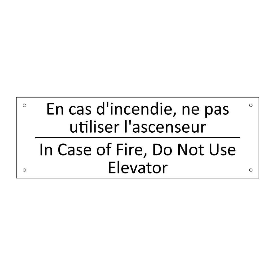 En cas d'incendie, ne pas utiliser  /.../ - In Case of Fire, Do Not Use Elevator /.../