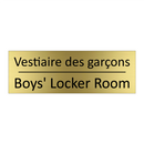 Vestiaire des garçons - Boys' Locker Room