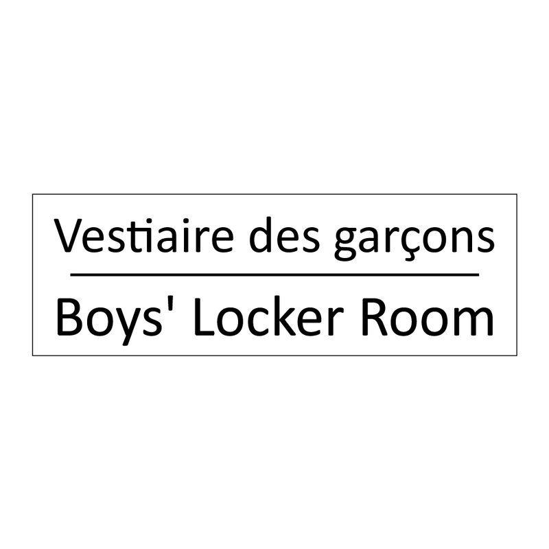 Vestiaire des garçons - Boys' Locker Room