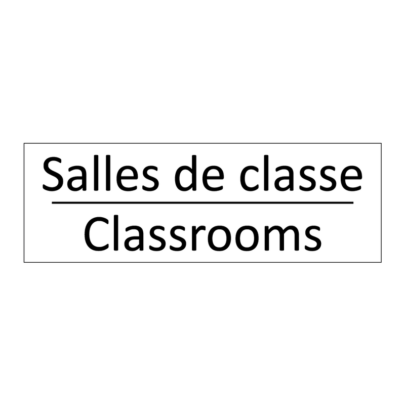 Salles de classe - Classrooms
