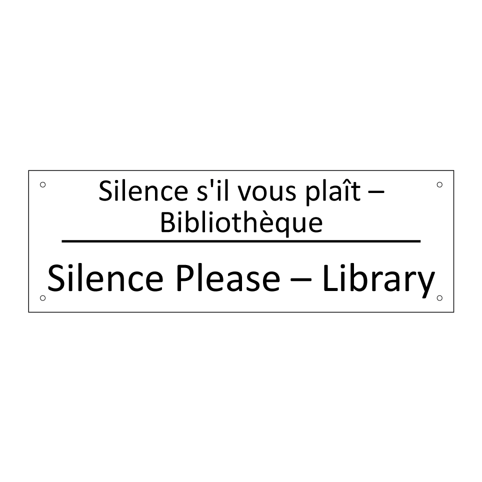 Silence s'il vous plaît – Bibliothèque /.../ - Silence Please – Library