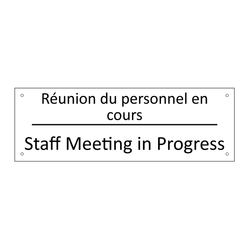 Réunion du personnel en cours - Staff Meeting in Progress