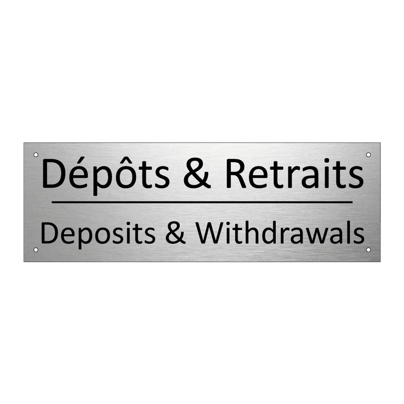 Dépôts & Retraits - Deposits & Withdrawals