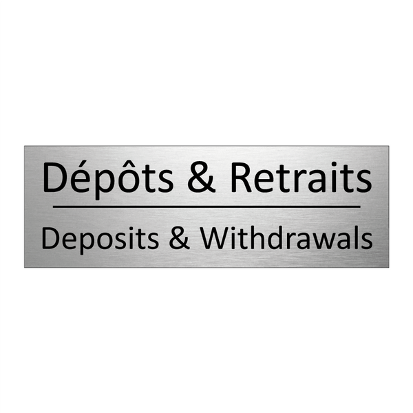 Dépôts & Retraits - Deposits & Withdrawals