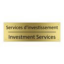 Services d'investissement - Investment Services