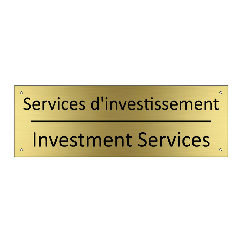 Services d'investissement - Investment Services