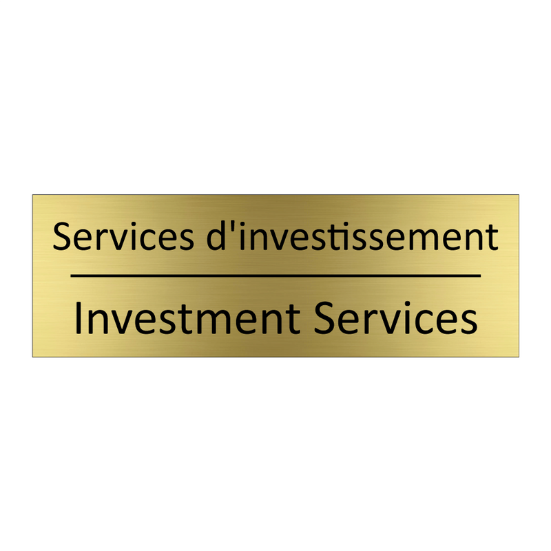 Services d'investissement - Investment Services