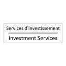 Services d'investissement - Investment Services