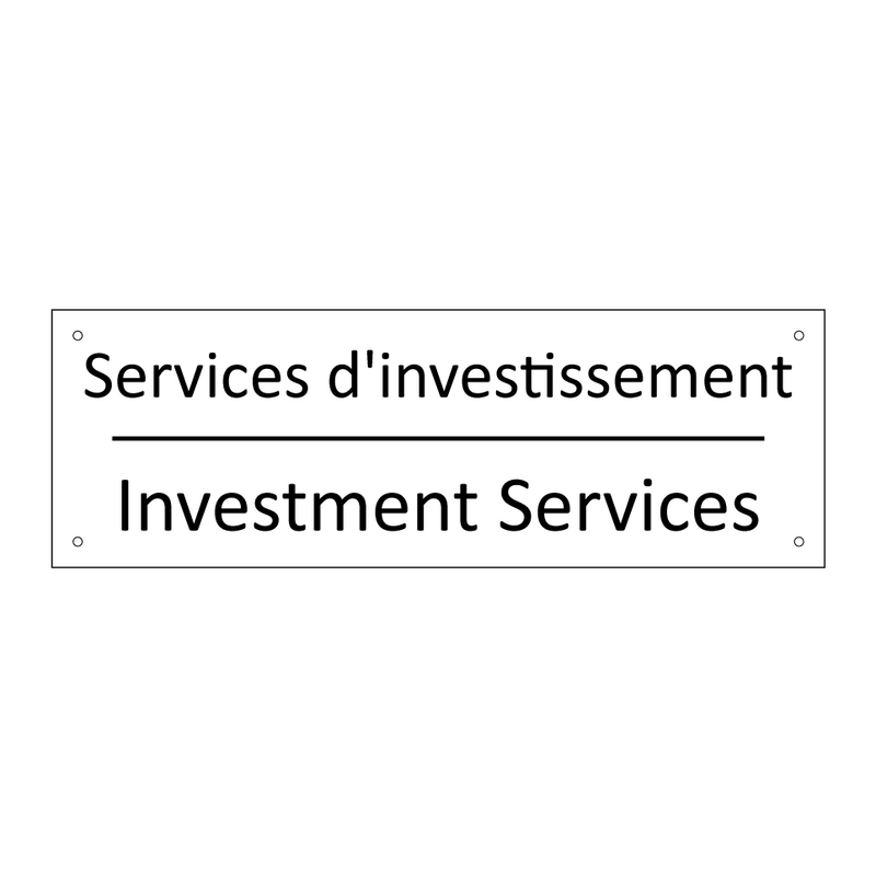 Services d'investissement - Investment Services
