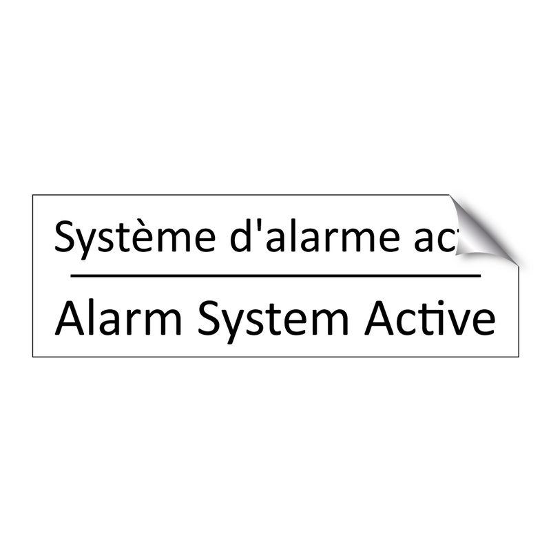 Système d'alarme actif - Alarm System Active