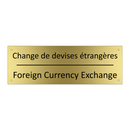 Change de devises étrangères - Foreign Currency Exchange