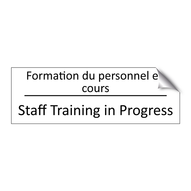 Formation du personnel en cours /.../ - Staff Training in Progress