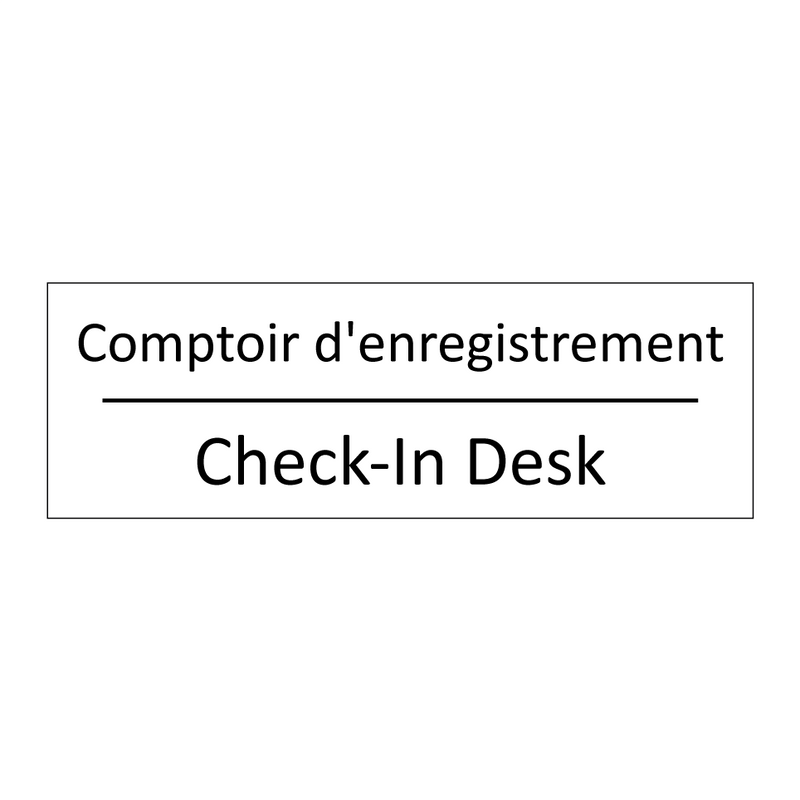 Comptoir d'enregistrement - Check-In Desk