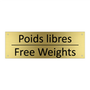 Poids libres - Free Weights