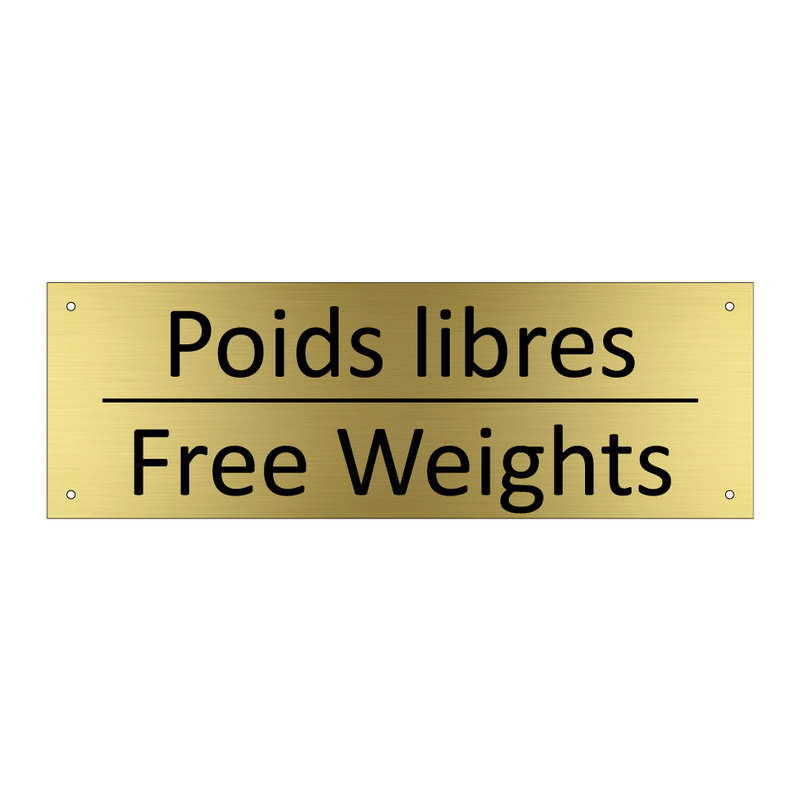 Poids libres - Free Weights