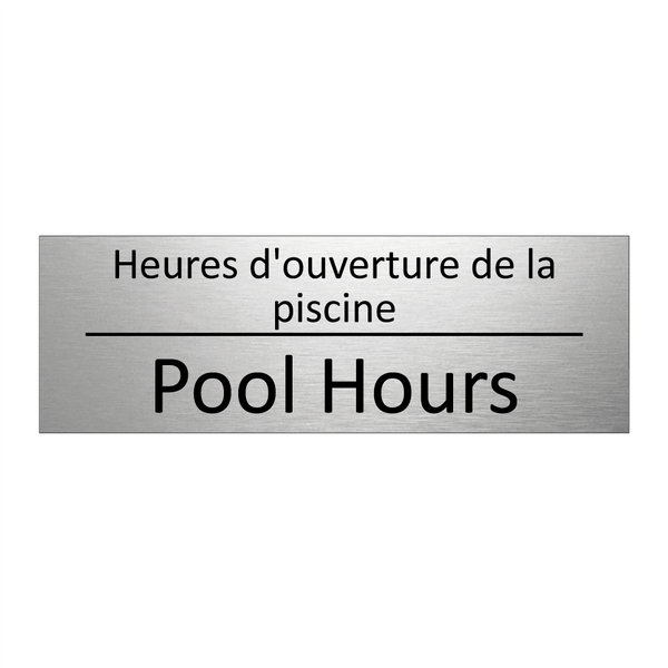 Heures d'ouverture de la piscine /.../ - Pool Hours