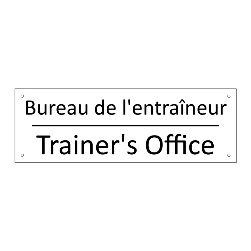 Bureau de l'entraîneur - Trainer's Office