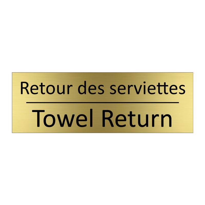 Retour des serviettes - Towel Return