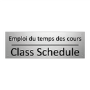 Emploi du temps des cours - Class Schedule
