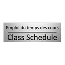 Emploi du temps des cours - Class Schedule