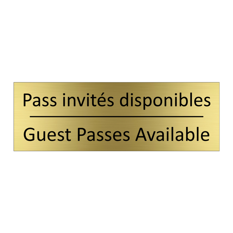 Pass invités disponibles - Guest Passes Available