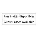 Pass invités disponibles - Guest Passes Available