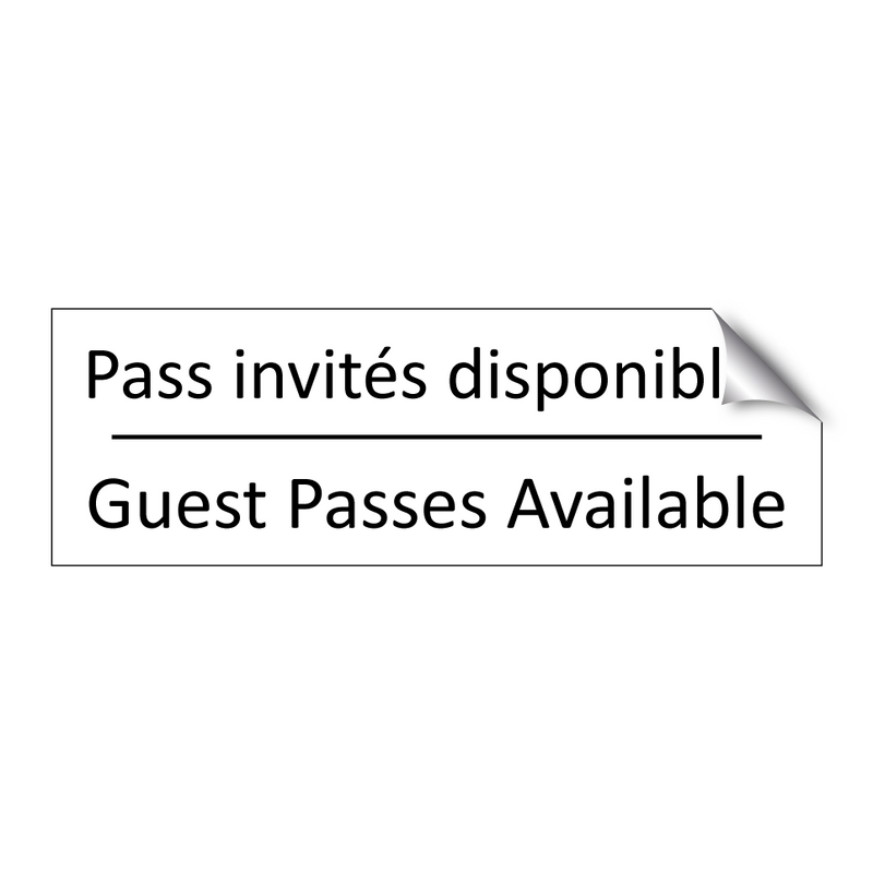 Pass invités disponibles - Guest Passes Available