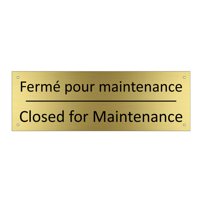 Fermé pour maintenance - Closed for Maintenance