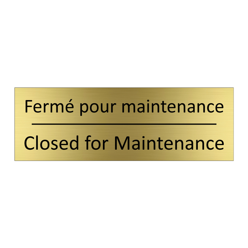 Fermé pour maintenance - Closed for Maintenance