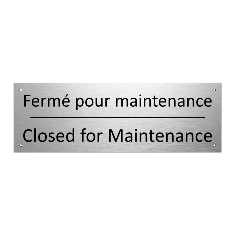 Fermé pour maintenance - Closed for Maintenance
