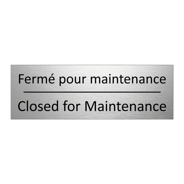 Fermé pour maintenance - Closed for Maintenance