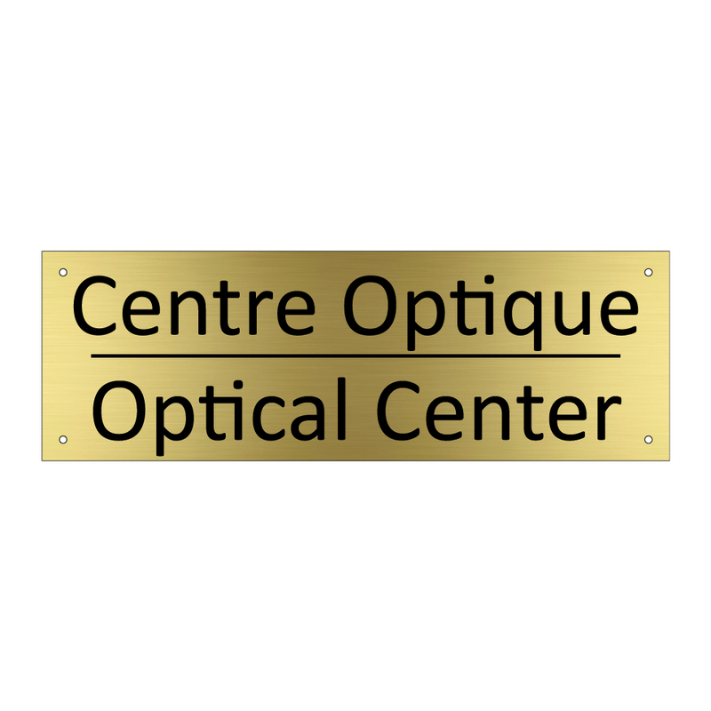 Centre Optique - Optical Center