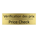 Vérification des prix - Price Check