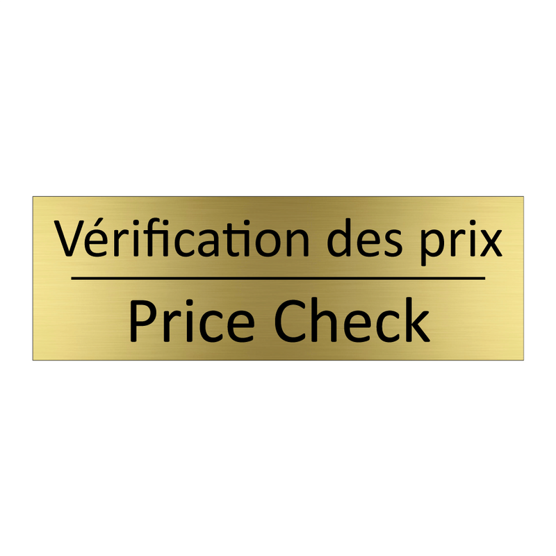 Vérification des prix - Price Check